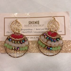 Gorgeous handmade Shine beaded earrings
